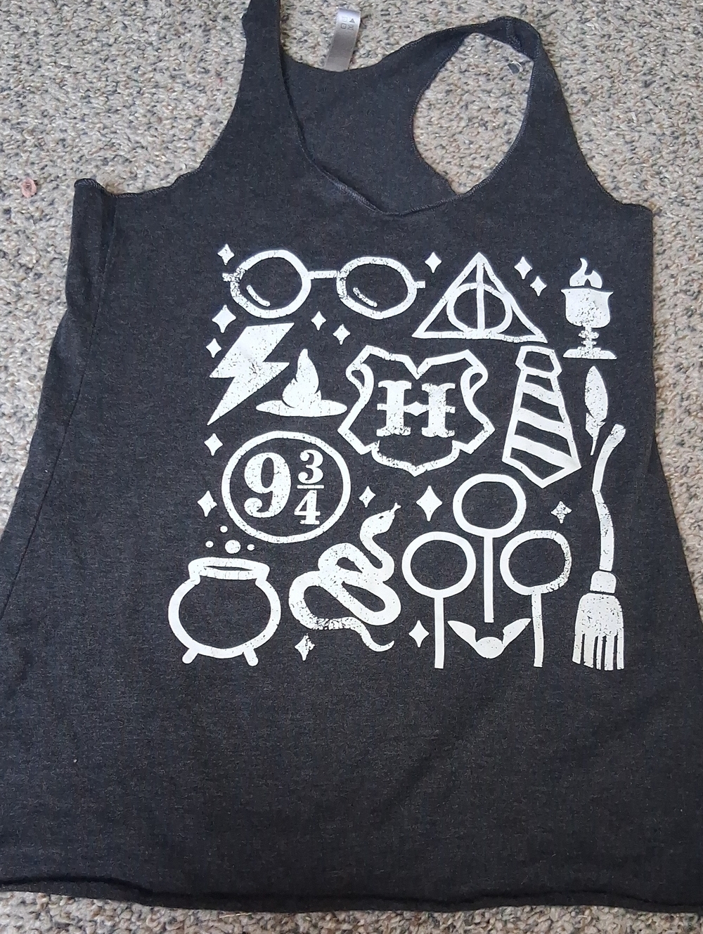 Next Level Apparel Charcoal Tank with White Wizard Icon Graphic